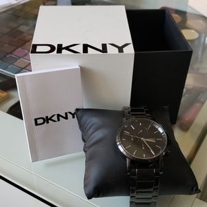 DKNY black metal watch
